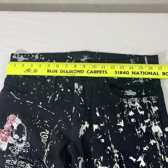 Jordan Craig Aaron Black and White Graphic Print Jeans Size 30x32 - Picture 7 of 13